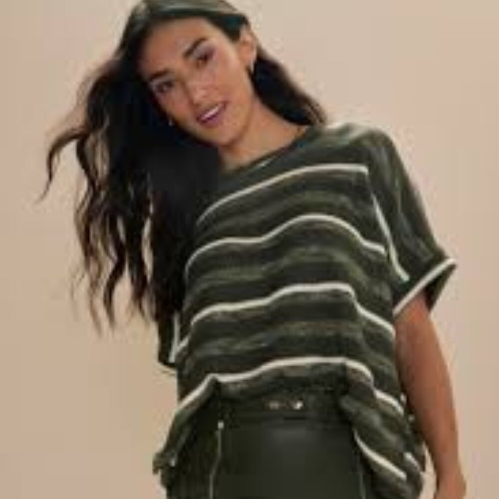 FRANCECA'S PARIS STRIPE DOLMAN TOP WOMEN BLOUSE SIZE SMALL BRAND NEW WITH TAGS